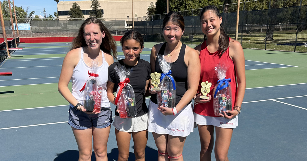 2024 CVC Doubles Finalists (left-right): Brooke Ray, Summer Herrera, Sarah Vor, and Chiara Sobenes-Palo.